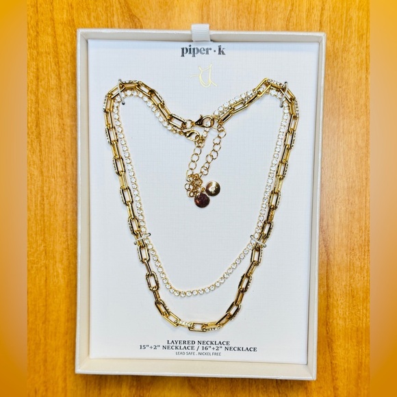 Piper K Gold and Silver Layered Necklace - Picture 6 of 6